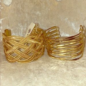 Gold Cuff Bracelet Set